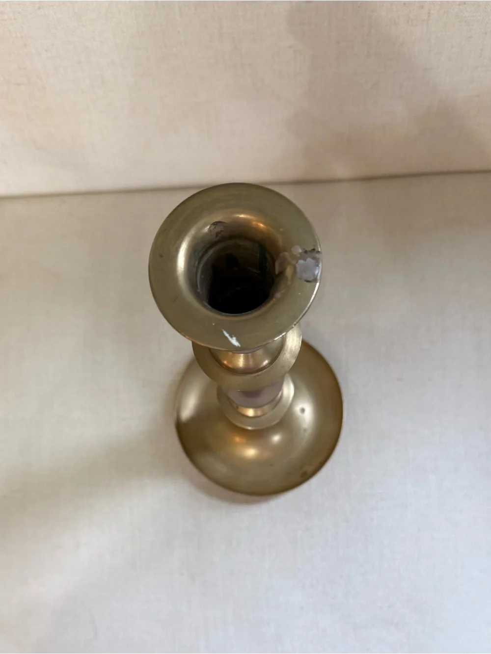 Vintage Solid Brass Tapered Candlestick Holder Brushed Finish 11